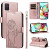 Bravoday Cover per Samsung Galaxy A51 4G, Custodia in PU Pelle Portafoglio Flip Schede con Slot per Carte, Magnetica Antiurto Cover per Galaxy A51 4G, Oro Rosa
