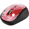 Trust Yvi Mouse Wireless, 2.4GHz, Micro Ricevitore USB, Ambidestro, 800/1600 DPI per PC, Laptop, Macbook - Rosso