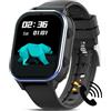 PTHTECHUS Orologio GPS, 4G Smartwatch con Videochiamata, 900 MAh, Orologio Bambino WIFI/Bluetooth, Con Immagini e Messaggi Vocali, SOS Contapassi Musica, Adatto Bambini Sopra i 5 Anni, Nero elegante