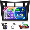 Rimoody 6G+128G 8 Core Wireless Carplay Android Autoradio 2 Din per Toyota Yaris 2005-2011 9 Pollici Autoradio con Wireless Android Auto GPS Navi WiFi Mirror Link Bluetooth FM/RDS SWC Caméra de Recul
