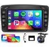 VECHTEL 4G+64G Autoradio Android 13 per Mercedes Benz C CLK G Classe W203 W209 W463 Viano Vito, 7 HD Schermo Tactile Stereo Auto co Carplay Android Auto senza Fili GPS Wi-Fi USB Bluetooth FM RDS Retrocamera