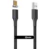 N. NETDOT NetDot Gen10 Micro USB Nylon Intrecciato Cavo di Ricarica Rapida Magnetica con LED Laterale Compatibile con Dispositivo Android (1 m/1 Pack Nero)