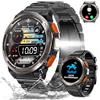 AdivaX Smartwatch Militare Uomo Impermeabile 3ATM con Torcia LED, 1,45 HD Rugged Smartwatch Orologio con Chiamate, Fitness Tracker con 110+ Modalità Sport Bussola Altitudine Barometro SpO2 per Android iOS