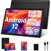 DMOAO Tablet 10 Pollici Android 12 con 5G Wi-Fi, HD Tablet con 8 GB RAM + 64 GB ROM (Espandibile fino a 1 TB), GPS, 8 Cores 2.0 GHz, Bluetooth 5.0, 1280 * 800 IPS, USB-C, 6000 mAh, Nero