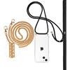 Pnakqill Cover con Cordino per Apple iPhone XR 6,55, Custodia con 2 Pezzi Laccio Tracolla Collana per Cellulare Practical Stylish, Morbido Trasparente Antiurto Bumper TPU Case, Corda 2