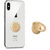kwmobile Sostegno Dita Cellulare Rotabile 360° - Anello Porta-smartphone Adesivo con Appoggio Stand Compatibile con iPhone Samsung - Tondo Oro