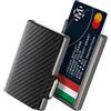 OPPAHA Mini Wallet in Pelle Primo Fiore - Portafoglio Slim Leggero e Tascabile per Carte di Credito, Banconote e Documenti - Eleganza e Funzionalità in Carbon per Uomo e Donna