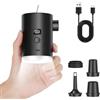 Kamanan Pompa ad aria elettrica portatile 3 kPa con batteria ricaricabile 4000 mAh pompa ad aria per materasso ad aria, gonfiatore con lanterna da campeggio regolabile per piscina galleggiante letto ad aria