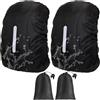 LIANRISES 2 Pezzi Copri Zaino per Pioggia Impermeabile, Copertura Zaino Antipioggia, 30-40L Riflettente, Anti-Furto, per Escursioni, Ciclismo, Arrampicata, E 2 Sacca