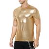 Casey Kevin Metallic Maglietta Uomo Abbigliamento da Discoteca T Shirt, Maglietta con Metallic Paillettes Uomo Glitter Camicia Argento Oro per Discoteca Anni 70 80 Party Ballo Danza Club