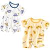 ACMEDE Neonato Pagliaccetto Tutina di Cotone, Pacco da 2 Bodysuits a Manica Corta Body Estivo Tigre Coniglietto Tuta Pigiama Neonati Pagliaccetti Body a Scatto Bimbo 0-18 Mesi