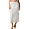 FEOYA Donna Lunga Gonna di Pizzo Elegante Merletto Tulle Gonne Estiva Casual Elastica Midi Gonna Bodycon Coda di Pesce Bianco XL