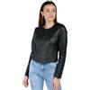 BARONE giubbotto pelle donna estivo - giacca pelle corta donna - vera pelle Made in italy IRENE CORTO (IT, Testo, L, Regular, Regular, nero)
