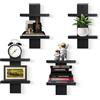 NIUBEST Mensola a parete verticale a 2 livelli,mensole sospese a colonna,scaffali decorativi impilabili per arredamento casa,soggiorno e camera da letto,confezione da 4 pezzi(Nero)