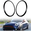 OJTOJT 1 Coppia Cornici Fari, Fari Anello di Trim Cornice, Anello Fanale Compatibile con MINI COOPER F55 F56 F57 2014-2021, OEM 51137300631, 51137300632 (Nero)