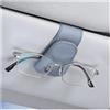CGEAMDY Porta Occhiali da Sole Auto, Supporto Universale per Occhiali da Sole in Pelle per Auto con Chiusura Magnetica, Accessori Auto per Contenere Occhiali da Sole Carte E Biglietti (Grigio Chiaro)