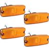 Yuanjoy 4 Fari Laterali LED Arancioni 12/24V IP65 per Rimorchio Camion | ECE R91 SM1 R10 6 LED SMD 2835 per unità 18LM 120° cavi rosso nero 2 viti inox per faro per Furgone Camper