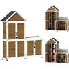 Outsunny Casetta da giardino in legno + armadio portaoggetti, casetta da giardino per esterni con tetto spiovente in asfalto, ripiani e porte con serratura, armadio porta attrezzi per balcone,