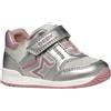 Geox B Rishon Girl A, Scarpe Primi Passi Bimba 0-24, Dk Silver Rose, 26 EU