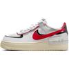 NIKE Air Force 1 Shadow, Sneaker Donna, White Gym Red Black Metallic Silver, 41 EU