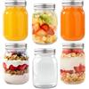 FoiiLiio 6pcs Mason Jar 380 ml,Barattoli di Vetro con Coperchio,Vasetti Vetro con Coperchio,Vasetti per conserve per Conserve per Overnight Oats,Marmellate,Yogurt,Miele
