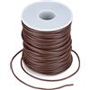 Craftdady Cavo in tubo cavo da 50 m in PVC, cavo in gomma a tubo cavo arrotolato per collana in filo di memoria, braccialetto, maglia marrone sella