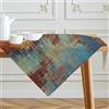 Kiatuniya Tovaglia 100 x 100 cm Runner da Tavolo Arancione Blu Colorato Arte Moderna Pittura Tovaglie Corte Decorazione Tavola in Lino Lavabile Estetica per Feste Autunnali Matrimoni Vacanze Compleanno