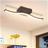 Homefire Lampada da soffitto a LED per camera da letto, soggiorno, camera da letto, colore nero, 6 W, lampada da cucina, design onde, 3000 K, luce bianca calda, illuminazione da soffitto per cucina