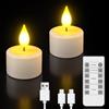 PChero Confezione da 2 candele chauffe-plat ricaricabili con timer remoto, LED senza fiamma, decorazioni per interni per Halloween e Natale