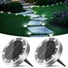 Peasur Luci Solari da Giardino, 2 Pezzi Faretto Led da Esterno Solare da Terra, 8 LED Sepolta Faretti Solari Impermeabile per Prato, Scala, Paesaggio (Bianco Freddo)