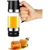 Zillary 350Ml Dosatore Miele, Dispenser Per Miele In Vetro Senza Gocciolamento, Antigoccia Dosatore Miele Con Manico, Dispenser Per Miele Rimovibile In Vetro, Per Conservare Sciroppi e Marmellate (Nero)