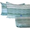 L'Emporio Casa Set Lenzuola Flanella Letto Matrimoniale 100% Caldo Cotone sopra 240x290 + sotto Angoli 160 a180x195 a 200 + 2 Federe 50x80 (Riga Verde)