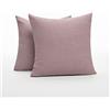 Deconovo Federe per Cuscini Divano in Finto Lino Copricuscino Decorativo Quadrato con Cerniera Invisibile per Soggiorno Set di 2, 65x65cm, Rosa Scuro