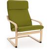 VINYLLA Fodera di ricambio per poltrona Ikea Poang (cuscino design 1, cotone - verde)
