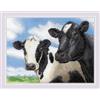 RIOLIS - Cows 2237, Kit Punto Croce Animali 24 x 18 cm, per Principianti e Avanzati, Kit Ricamo per Adulti, Contato