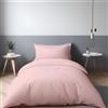 LivinEase Set Copripiumino Singolo - Copripiumino 135x200 cm con 1 Federa 80x80 cm in Microfibra Monocromatico in Colori Solid Dyed, Morbido ed Ipoallergenico (Rosa)