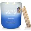 M&SENSE Candele Profumate Soia Eucalipto Lavanda |400g, Aroma Purificante e Calmante 80 Ore, Candela Profumata Naturale per Studi e Uffici, Regalo Elegante per Colleghi