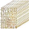 REEKNOKOL 10 Fogli di Adesivi con Lettere, Numeri e Punteggiatura Dorati, Classici, per Decorazioni Artistiche, Album di Ritagli, Indoor e Outdoor, Oro