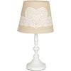 levandeo Lampada da tavolo in metallo 38 cm di altezza colore bianco beige crema lampada vintage shabby