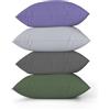 ggaimwf Tinta unita Copricuscino in lino per divano Grigio Verde Viola Cuscino per letto Interno colore invernale Fatto a mano Piazza Federe per cuscini con cerniera invisibile 45x45 cm Set da 4