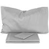 Morbidissimi Set lenzuola Completo letto, Sotto + Sopra + federa, No Stiro, Colore Grigio, Una piazza e mezza, Tinta Unita in Microfibra, Made in Italy J605