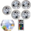Generic Minii - Luce LED sommergibile, impermeabile, piccole luci a LED sommergibili | colorati a batteria con telecomando, luci che cambiano colore per vasca idromassaggio per acquario, piscina