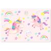 KitchenYeah© Tovagliette Americane Lavabili in Vinile 6 Pezzi 45x30 cm Tovaglietta Colazione Plastificata Rettangolare Stile Elegante Unicorno - Arcobaleno - Rosa - Bambina - Bambini