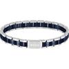 BOSS Jewelry Braccialetto a maglie da uomo Collezione METAL LINKS ESSENTIALS in Acciaio Inossidabile, nero, blu e oro giallo