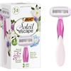 BIC Soleil Escape 5-Lame Rosa & Magnolia Rasoi da Donna con Banda Idratante all'Olio di Mandorla - Confezione da 3