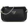 Guess per donna. [HWZG7879710] Mini borsa a tracolla Noelle in saffiano nero, Casual, Poliuretano
