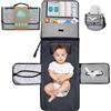 Baby Dyoli Fasciatoio portatile XL. Il fasciatoio per pannolini è una borsa smontabile con 6 tasche come una trousse per gli articoli del bebè. Impermeabile, (Pack Normal (Grigio))