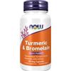 NOW FOODS Turmeric & Bromelain - 90 vcaps - curcumina e bromelina