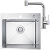 CECIPA 50x45cm Lavello Cucina 1 Vasca con Rubinetto Cucina Doccetta Estraibile