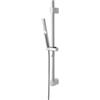 Inbagno Saliscendi Doccia Quadrato Anticalcare In ABS Cromato Lucido Da 70 Cm Regolabile Con Doccetta Slim Monogetto Da 23,5 Cm E Tubo Flessibile Da 150 Cm Con Fissaggi Inclusi Hidra